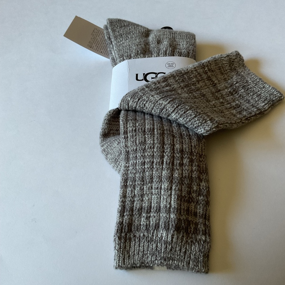 UGG RIB KNIT SLOUCH CREW SOCKS IN NIGHTFALL GRAY WOMENS ONE SIZE NWT - Picture 14 of 16